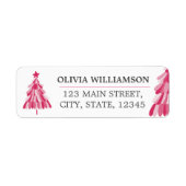 Roze kerstboom etiket (Voorkant)