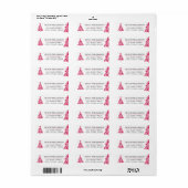Roze kerstboom etiket (Full Sheet)