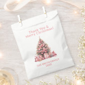 Roze Kerstboom Feest Bedankzakje (Geknipt)