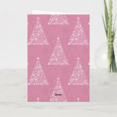 roze kerstboom feestdagen kaart (Achterkant)
