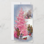 roze kerstboom feestdagenkaart<br><div class="desc">roze kerstboomvakantie Kaart.</div>