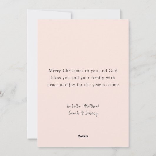 Roze kerstboom feestdagenkaart (Achterkant)