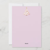 Roze kerstboom feestdagenkaart (Achterkant)