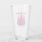 Roze kerstboom gepersonaliseerd gezin glas (Achterkant)