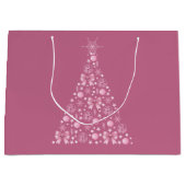 Roze Kerstboom Gift Bag Groot Cadeauzakje (Voorkant)
