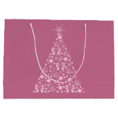 Roze Kerstboom Gift Bag Groot Cadeauzakje (Achterkant)