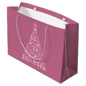 Roze Kerstboom Gift Bag Groot Cadeauzakje (Achterkant Gekanteld)