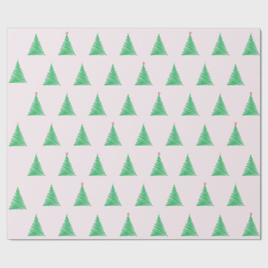 Roze Kerstboom Gift Wrap Cadeaupapier (Vlak)