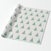 Roze Kerstboom Gift Wrap Cadeaupapier (Uitgerold)