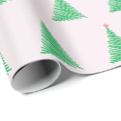 Roze Kerstboom Gift Wrap Cadeaupapier (Rol Hoek)