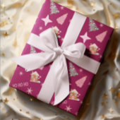 Roze Kerstboom Gingerbread Wrapping Paper
