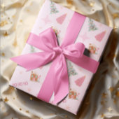Roze Kerstboom Gingerbread Wrapping Paper