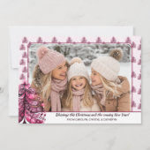 Roze Kerstboom Girly Glam Flat Holiday Kaart (Voorkant)