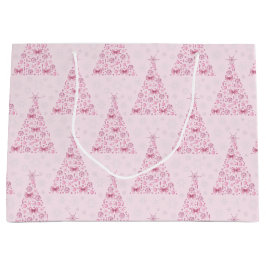 Roze kerstboom groot cadeauzakje