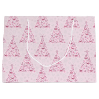 Roze kerstboom groot cadeauzakje