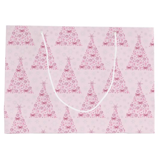 Roze kerstboom groot cadeauzakje (Achterkant)