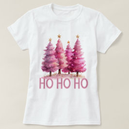Roze kerstboom HOHOHO T-shirt