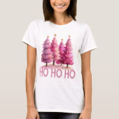 Roze kerstboom HOHOHO T-shirt (Voorkant)