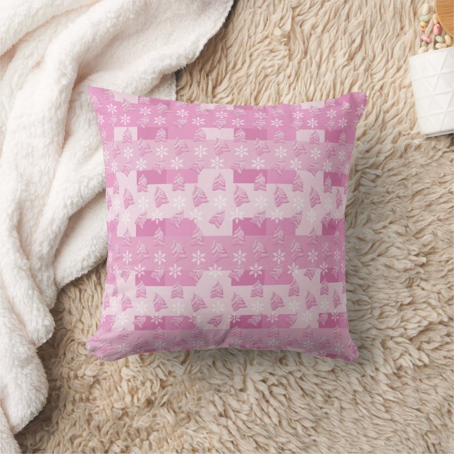 Roze kerstboom Illustratie Kussen (Deken)