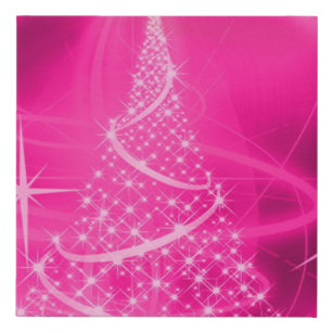 Roze kerstboom imitatie canvas print