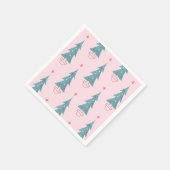 Roze Kerstboom in Vintage Stijl Servet (Hoek)