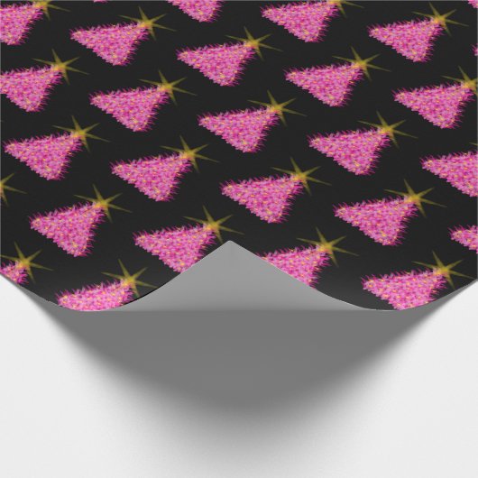 Roze kerstboom inpakpapier (Hoek)