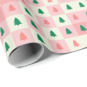 Roze kerstboom inpakpapier (Rol Hoek)
