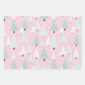 Roze kerstboom inpakpapier vel (Voorkant)