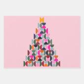 Roze kerstboom inpakpapier vel (Voorkant 2)