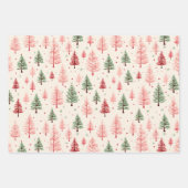  roze kerstboom inpakpapier vel (Voorkant)
