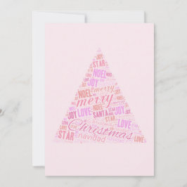 Roze kerstboom kaart