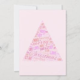 Roze kerstboom kaart