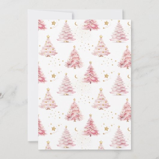 Roze kerstboom kaart (Achterkant)