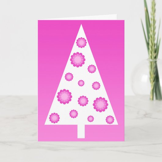 Roze kerstboom - Kaart (Voorkant)