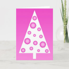 Roze kerstboom - Kaart