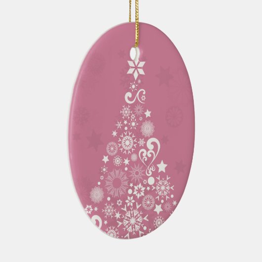 roze kerstboom keramisch ornament (Rechts)