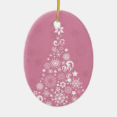 roze kerstboom keramisch ornament (Voorkant)