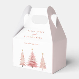 Roze Kerstboom Kerstfeest Favor Box Bedankdoosjes