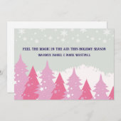 Roze Kerstboom Kerstkaart (Voorkant / Achterkant)