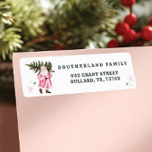 Roze Kerstboom  Kerstman Boerderij Fresh Tree Etiket
