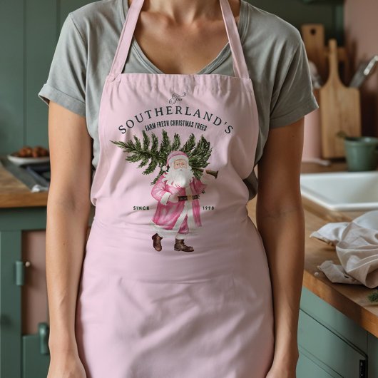 Roze Kerstboom  Kerstman Boerderij Fresh Tree Schort