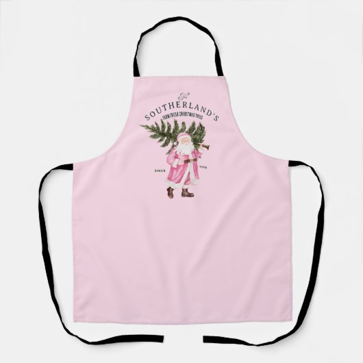 Roze Kerstboom  Kerstman Boerderij Fresh Tree Schort (Voorkant)