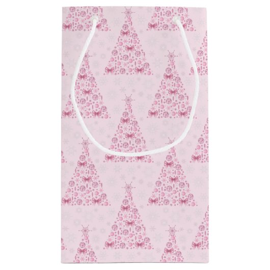 Roze kerstboom klein cadeauzakje (Achterkant)