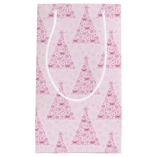 Roze kerstboom klein cadeauzakje (Voorkant)