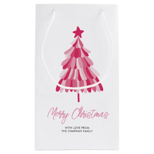 Roze kerstboom klein cadeauzakje (Achterkant)