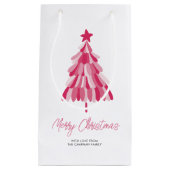 Roze kerstboom klein cadeauzakje (Voorkant)