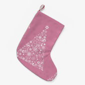 roze kerstboom kleine kerstsok (Voorkant (Hangend))