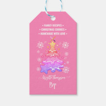 Roze Kerstboom Koekje Sneeuwvlok Promo QR Code