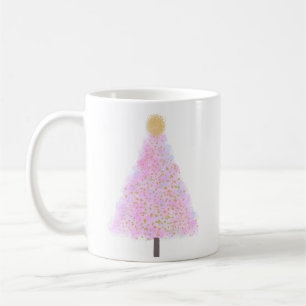 Roze kerstboom koffiemok