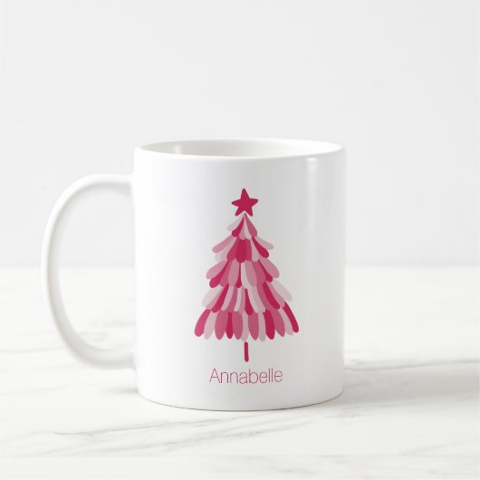 Roze kerstboom koffiemok (Links)